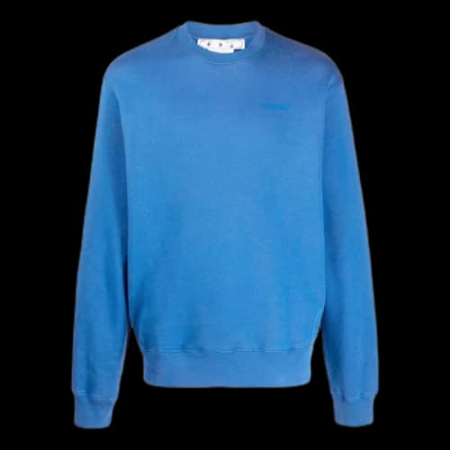 Off-White SS22 Back Logo Printing Round Neck Pullover Long Sleeves Blue