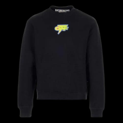 Off-White FW22 Logo Printing Round Neck Hoodless Long Sleeves Black