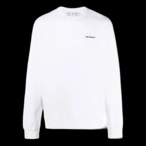 Off-White SS22 Solid Color Logo Printing Round Neck Long Sleeves Version White