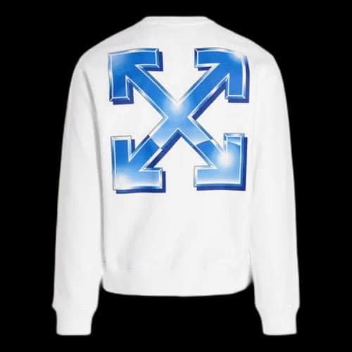 Off-White SS22 Logo Printing Round Neck Pullover Hoodless Loose Fit White