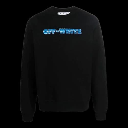 Off-White FW22 Alphabet Logo Printing Round Neck Long Sleeves Version Black