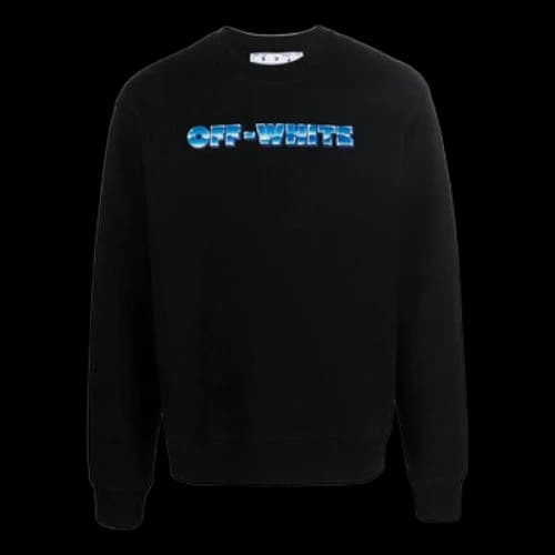Off-White SS22 Arrow Pattern Logo Round Neck Black