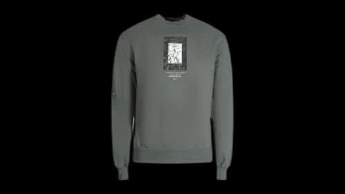 OFF-WHITE Paint Mirror Slim Fit Steel Iron Sweatshirt Grey