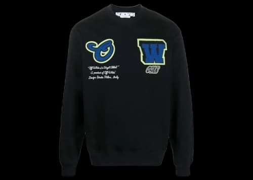 OFF-WHITE Varsity Patch Sweatshirt Black