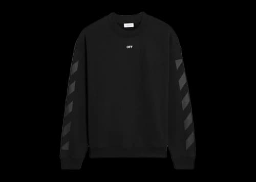 OFF-WHITE Small Logo Diagonal Stripes Sweatshirt Black