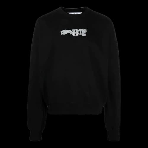Off-White Logo Print Crew Neck Sweatshirt 'Black'