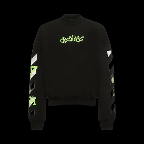 Off-White Opposite Arrow Boxy Crewneck 'Black/Lime'