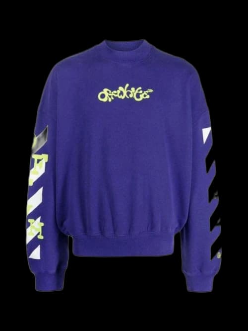OFF-WHITE Opposite Arrow Boxy Crewneck Purple/Lime