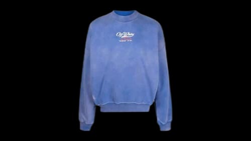 OFF-WHITE Wave Off Boxy Fit Crewneck Sweatshirt Blue