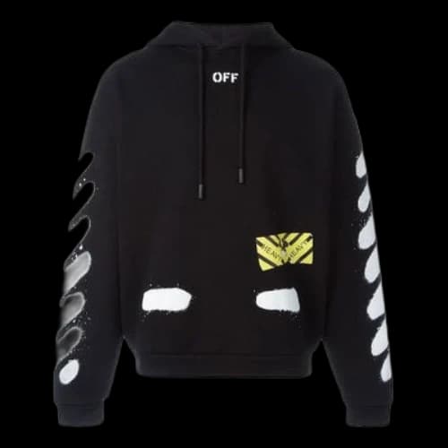Off-White Graffiti Stripe Hoodec Fleece Men Black