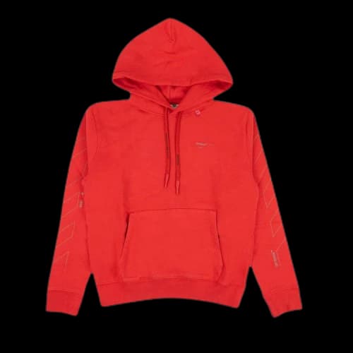 Off-White Diag Unfinished Hoodie 'Red'