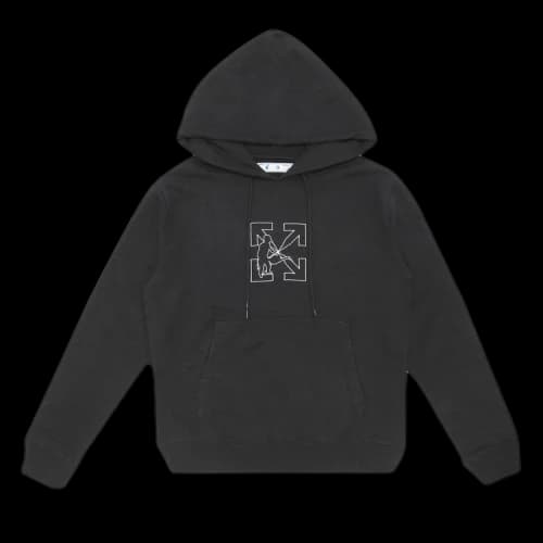 Off-White Workers Logo Slim Hoodie 'Black/White'
