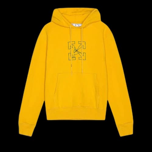Off-White Workers Logo Slim Hoodie 'Yellow/Black'