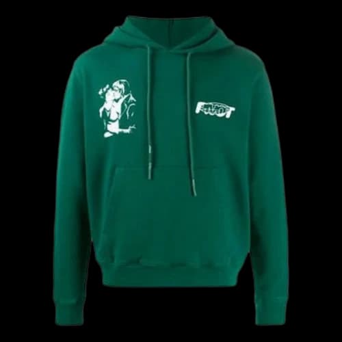 Off-White FW20 Kiss 21 Printing Hooded Pullover Men Green