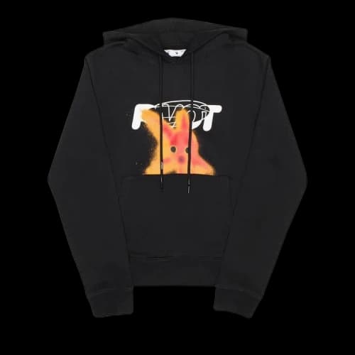 Off-White Cross Box Logo Hooded Sweatshirt 'Black/Red'