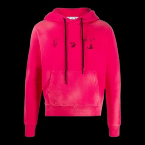 Off-White FW20 Fade Logo Hooded Sweater Pink