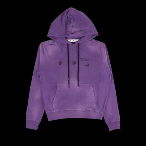 Off-White FW20 Fade Logo Hooded Sweater Purple