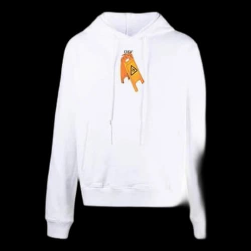 Off-White Arrow Pattern Round Neck Casual Version White