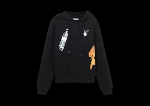 OFF-WHITE Printing Pattern Black Hoodie Black