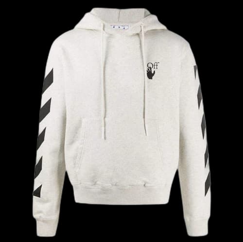 OFF-WHITE Diagonal Stripes Hoodie Grey