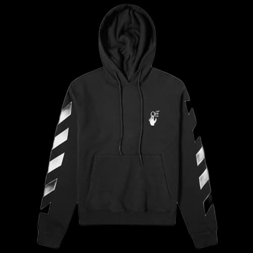 OFF-WHITE Diagonal Stripes Hoodie Black