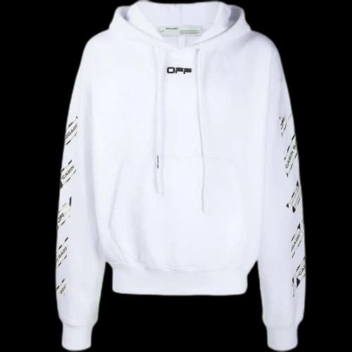 OFF-WHITE Airport Tape Slim Hoodie White