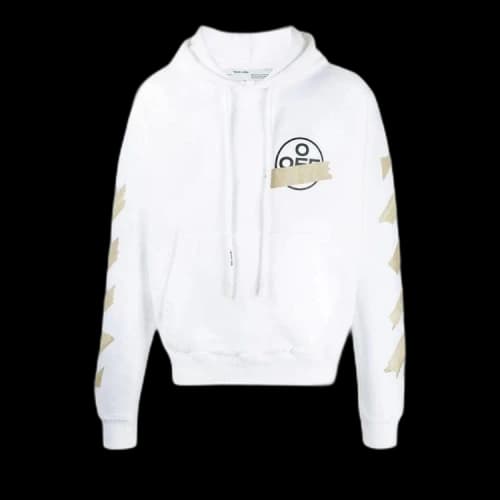Off-White Tape Arrows Slim Hoodie 'White/Beige'