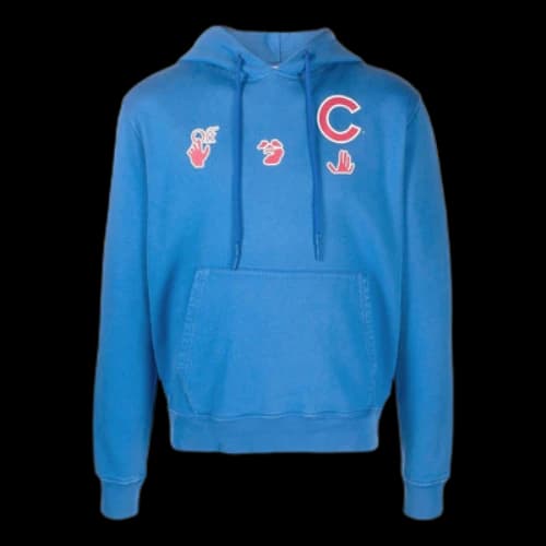 Off-White Mlb Chicago Cubs Cotton Jersey Hoodie 'Blue'