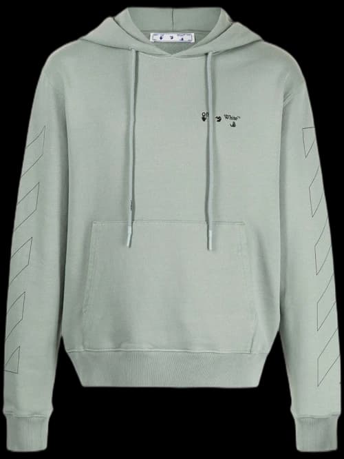 OFF-WHITE Diag Hoodie Green