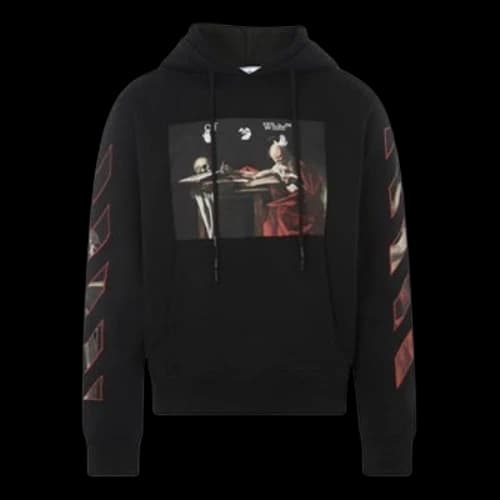 Off-White FW21 Painting Pattern Design hooded Long Sleeves Ordinary Version Black