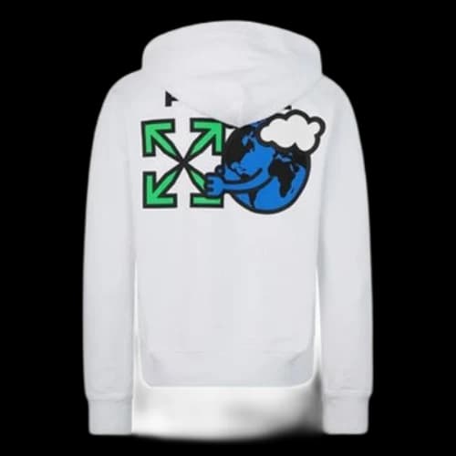 Off-White Printing Logo Hooded Long Sleeves White