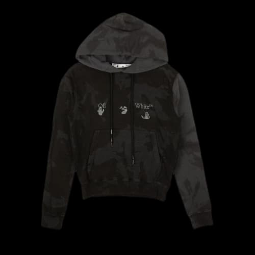 Off-White Tie Dye Slim Hoodie 'Black/Grey'