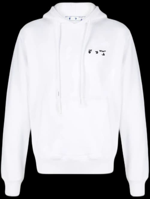 OFF-WHITE Swimming Man Logo Hoodie White