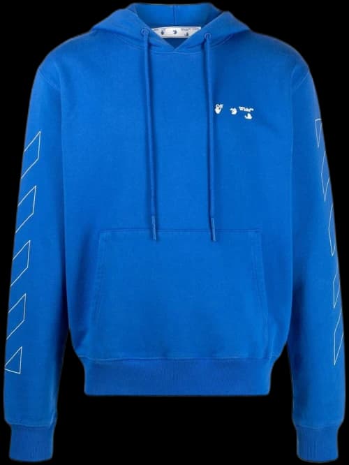 OFF-WHITE Diag Hoodie Blue/White