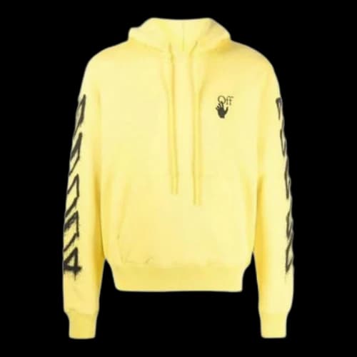Off-White SS21 Spray marker Logo Printing Loose Fit Yellow