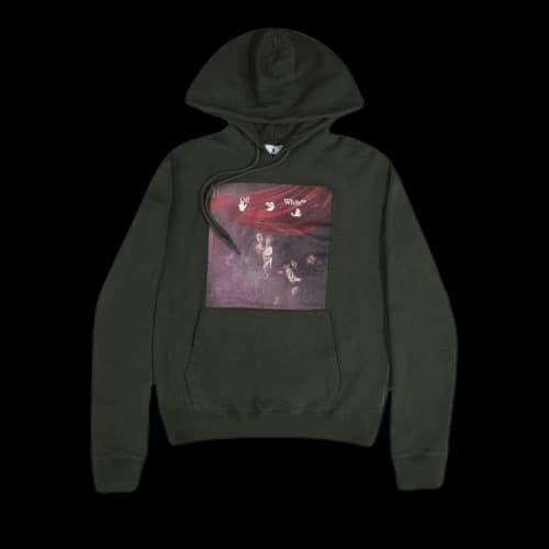 Off-White Sprayed Caravaggio Slim Hoodie 'Green/White'