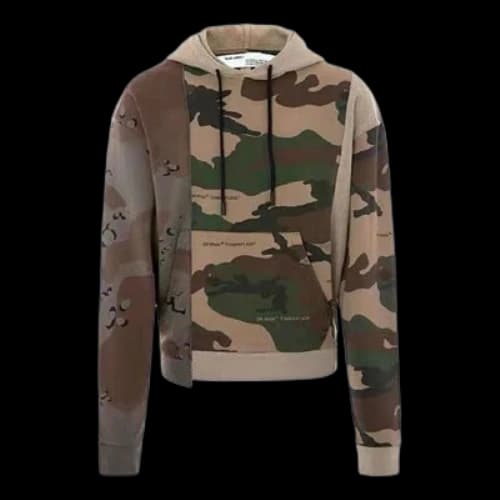 Off-White Splicing Long Sleeves Camouflage