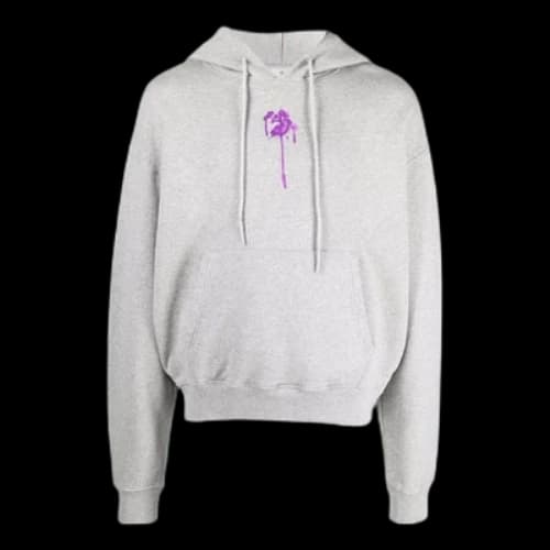 Off-White Dripped OW Logo Over Hoodie 'Grey'