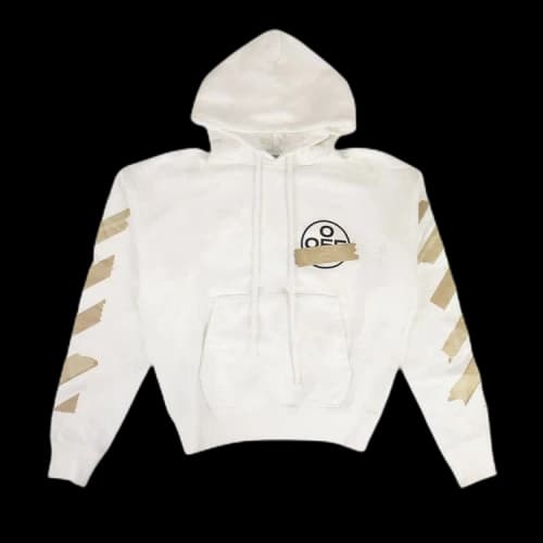 Off-White Tape Arrows Over Hoodie 'White/Beige'