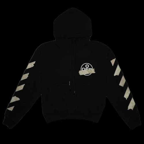 Off-White Tape Arrows Over Hoodie 'Black/Beige'
