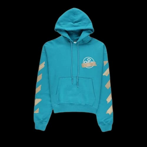 Off-White Tape Arrows Ov Hoodie 'Petrol Blue'