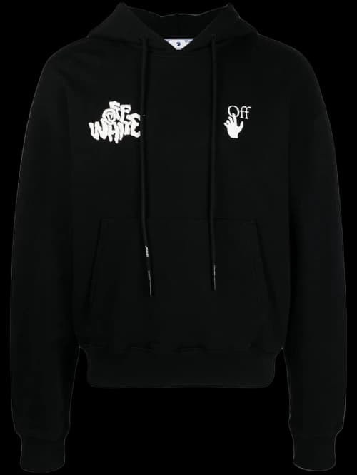 OFF-WHITE Red Tongue Hoodie Black/White