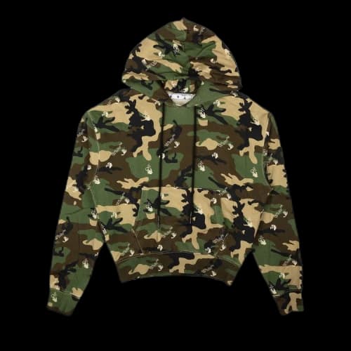 Off-White Camo Logo Printed Hoodie 'Green'