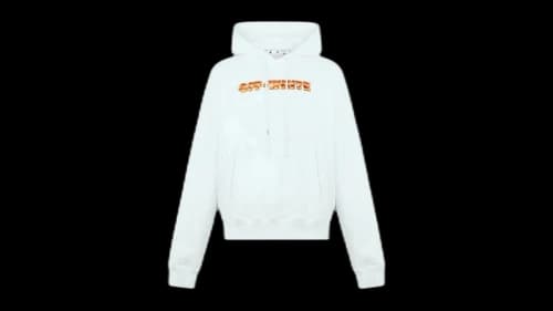 OFF-WHITE Orange Metal Arrow Logo Skate Hoodie White