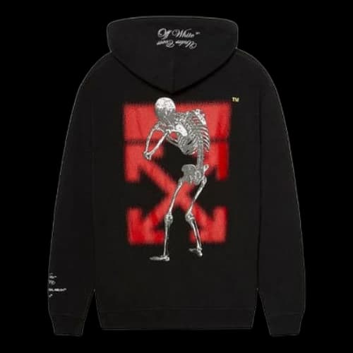 Off-White x UNDERCOVER Crossover Skeleton Printing hooded Long Sleeves Black
