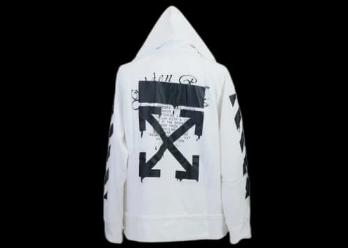 OFF-WHITE Dipping Arrow Print Hoodie White
