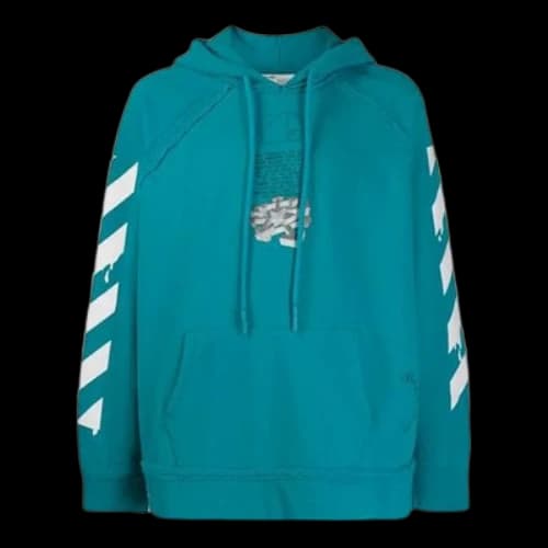 Off-White Drop of Water Arrow Hooded Sweater Men's Ocean Blue