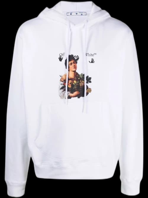 OFF-WHITE Caravaggio Boy Hoodie White Black