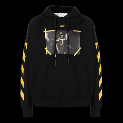 Off-White SS22 Pattern Printing Hooded Long Sleeves Version Black