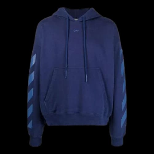 Off-White FW21 Iconic Arrow Pattern Drawstring Loose Fit Blue